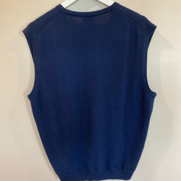 Jos A Bank Traveler 100% Merino Wool Sweater Vest Blue Mens Large - Picture 5 of 5